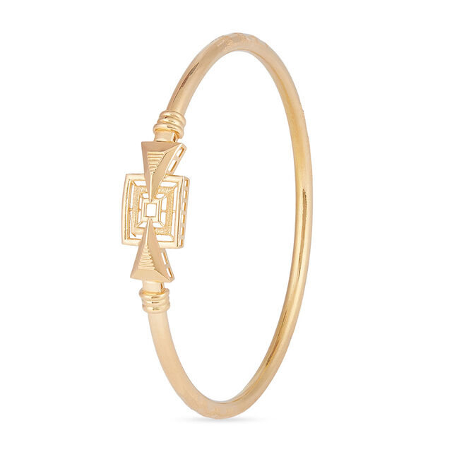 Geometric Charm Gold Bangle 2