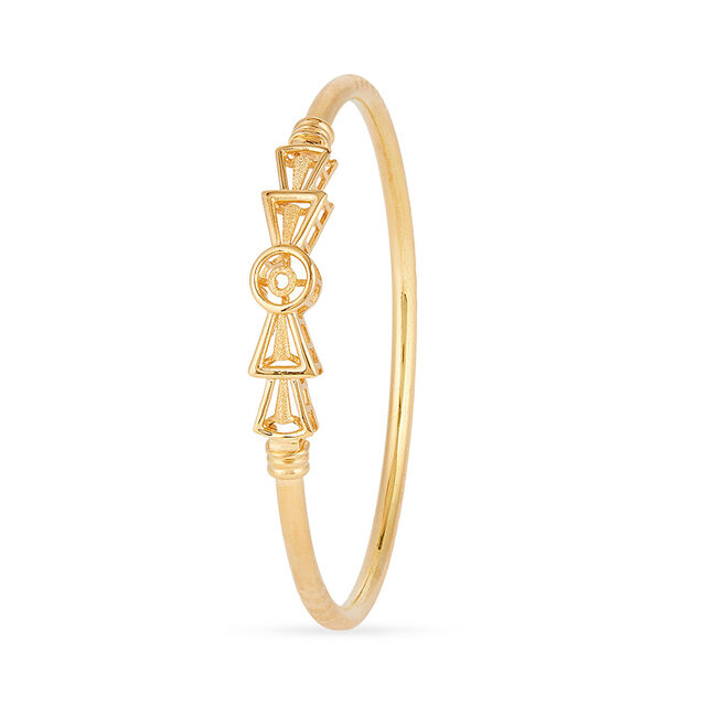 Symmetrical Grace Gold Bangle 2