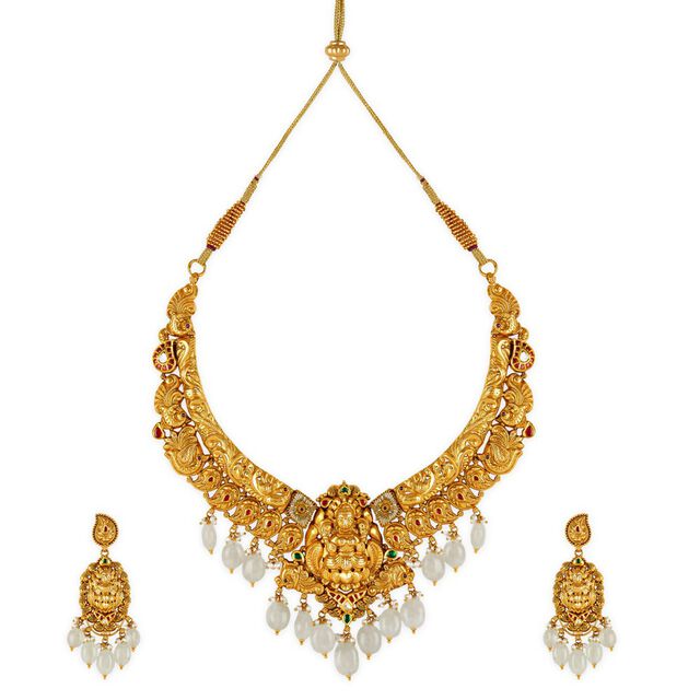 Tanishq 22KT Gold Necklace Set for Women 