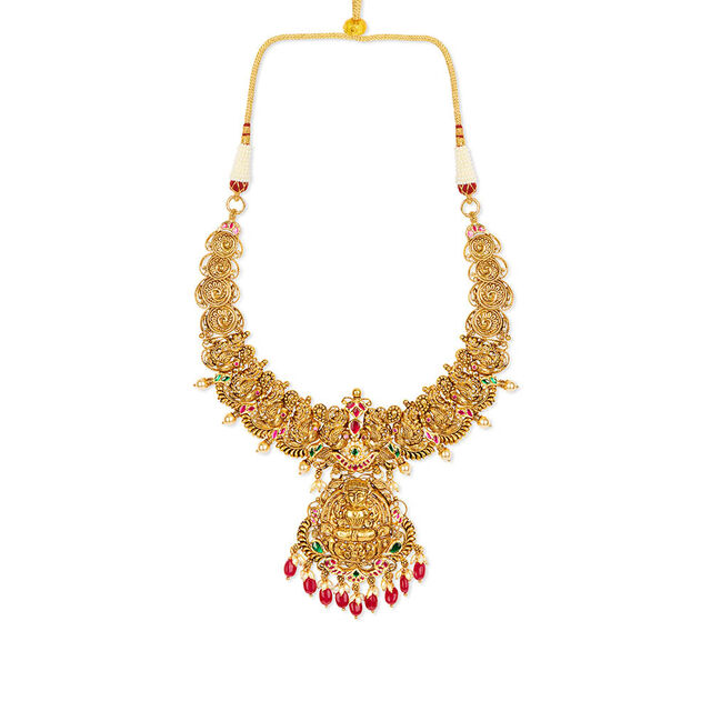Tanishq 22KT Glass Kundan Necklace for Women 