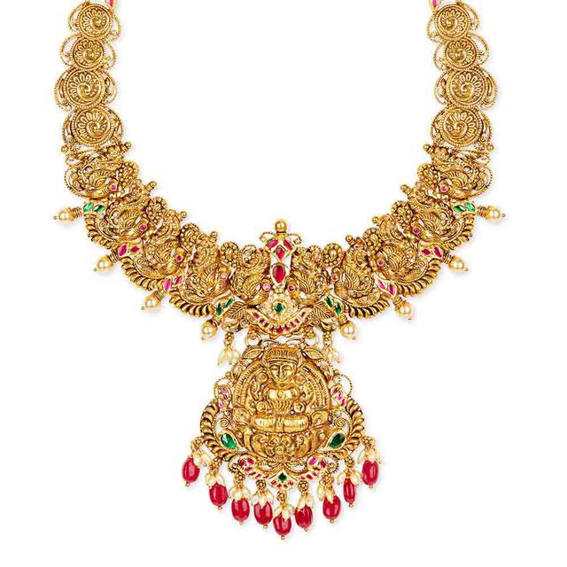 Tanishq 22KT Glass Kundan Necklace for Women 2