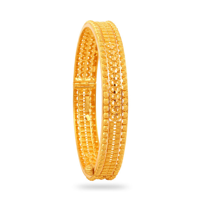 Orbiting Circles Gold Bangle 3
