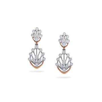 Dainty Platinum Diamond Drop Earrings