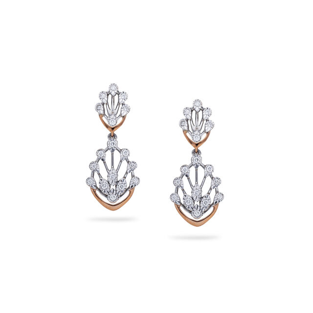 Dainty Platinum Diamond Drop Earrings,,hi-res 
