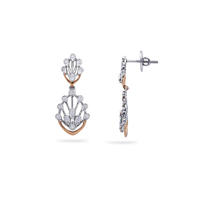 Dainty Platinum Diamond Drop Earrings,,hi-res 2