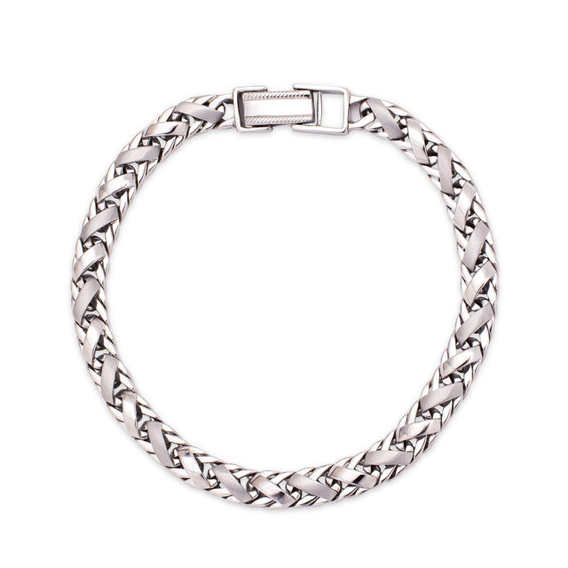 Braided Elegance Platinum Bracelet,,hi-res 