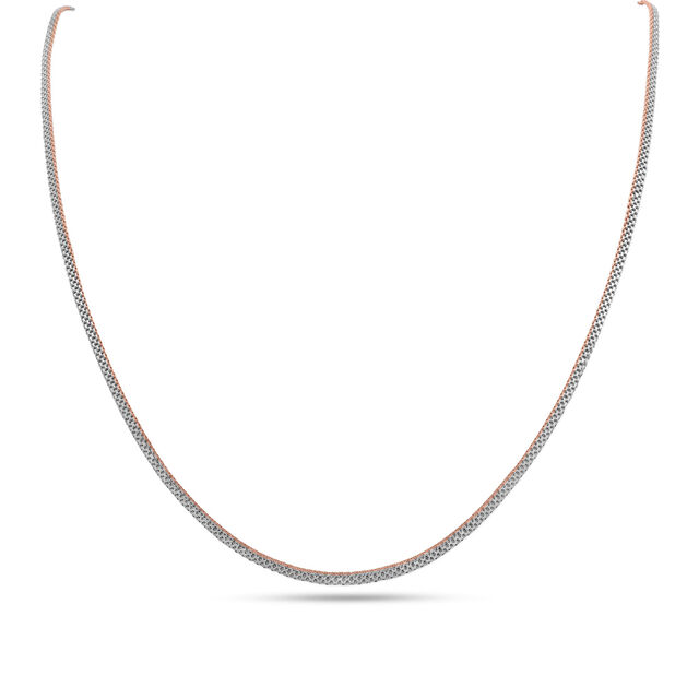 Platinum White Rose Link Chain 