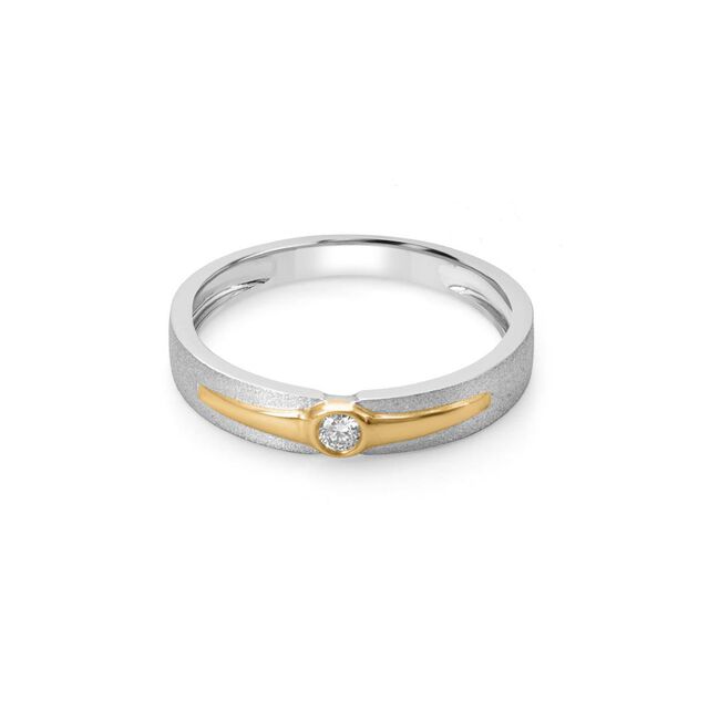 Sleek Platinum Diamond Finger Ring 2