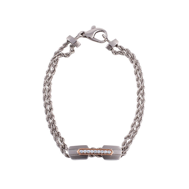 Dual Linked Platinum Bracelet,,hi-res 