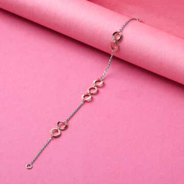 Tanishq Two-Tone Linked Bracelet for Women in Platinum