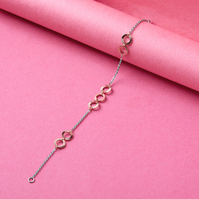 Tanishq Two-Tone Linked Bracelet for Women in Platinum 
