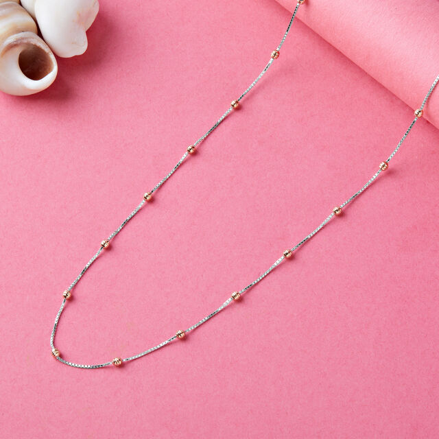 Tanishq Station Bead Necklace in Platinum 