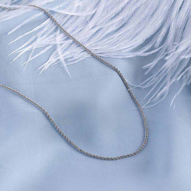 Tanishq Platinum Rope Design Chain Necklace 