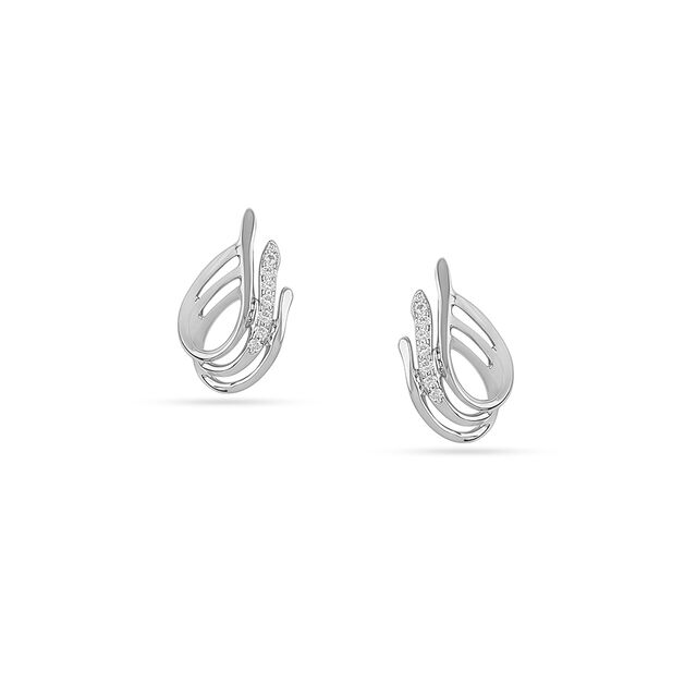 Sophisticated Statement Platinum Stud Earrings 