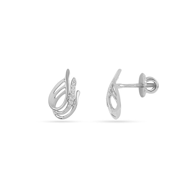 Sophisticated Statement Platinum Stud Earrings 2