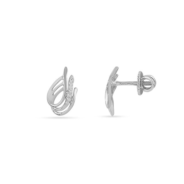 Sophisticated Statement Platinum Stud Earrings 3