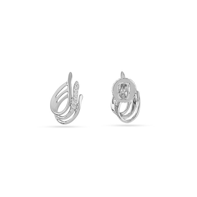 Sophisticated Statement Platinum Stud Earrings 4