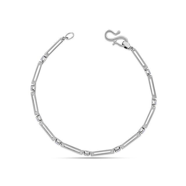 Minimalist Platinum Diamond Bracelet