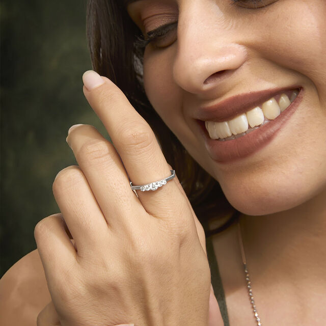 Tanishq Platinum Finger Ring for Women 2