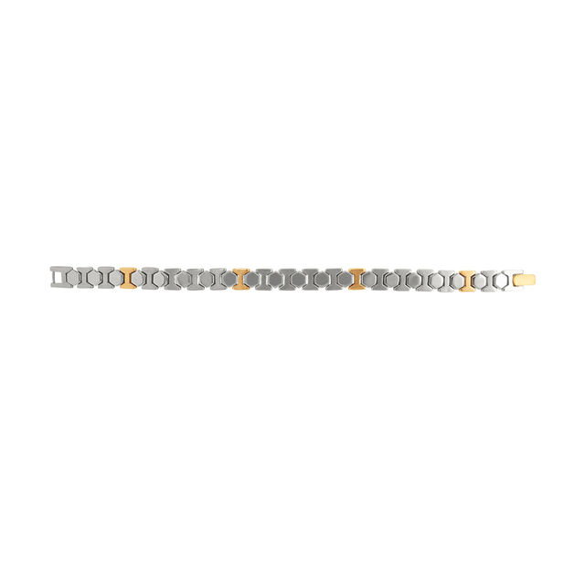 Modern Hexagonal Bimetal Bracelet