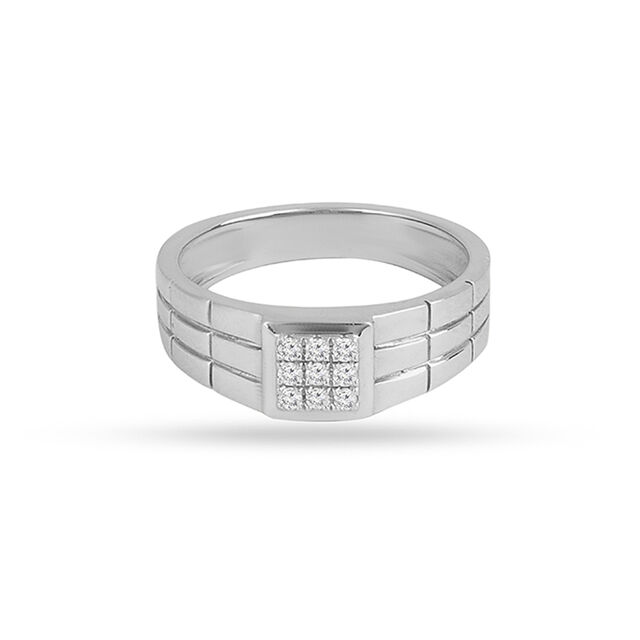 Tanishq Platinum Diamond Finger Ring for Men 