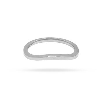Sleek Curved Platinum Band