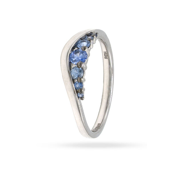 Contoured Gemstone Band