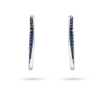 Tanishq Sapphire Hoop Earrings Platinum for Women