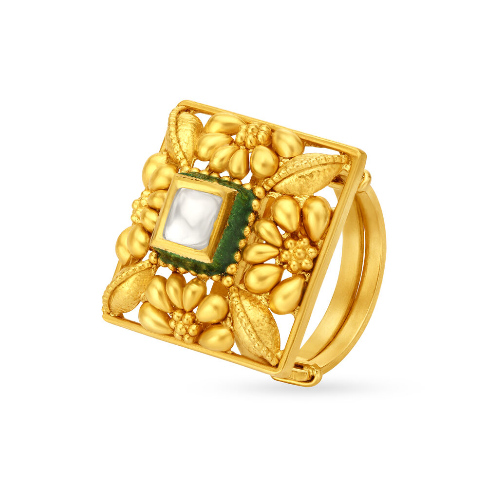 Square gold ring hotsell