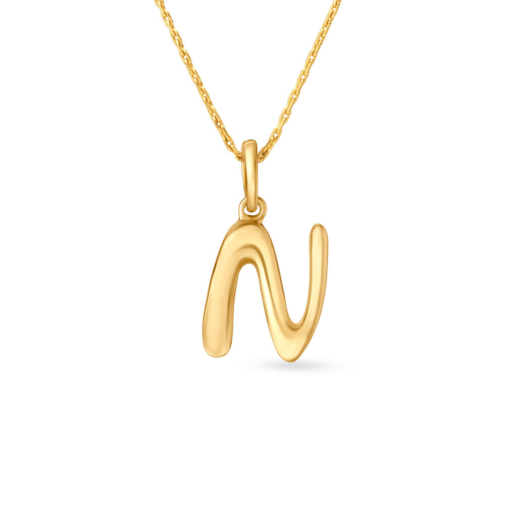 Buy Letter Perfect N Gold Pendant at Best Price Tanishq UAE