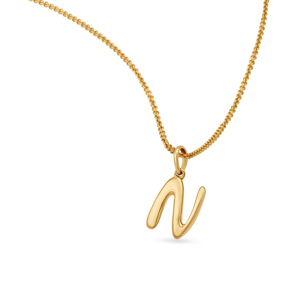 Letter n store gold pendant