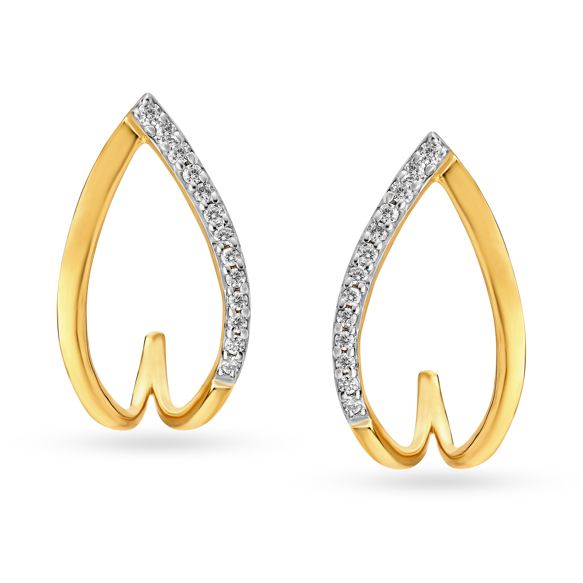Buy Mia by Tanishq 18KT Yellow Gold Diamond Hoop Earrings at Best Price ...