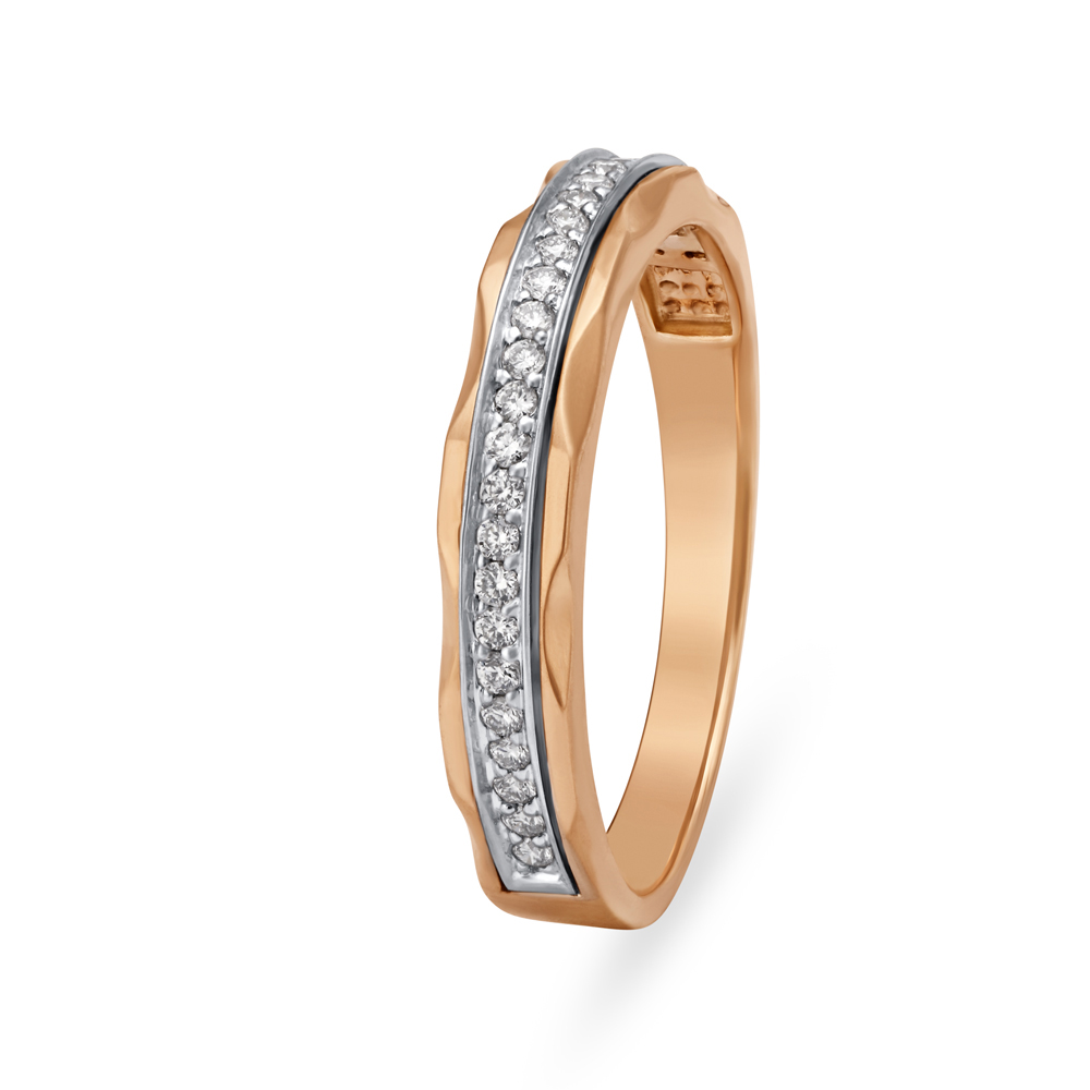 Buy Wavy White and Rose Gold Diamond Finger Ring at Best Price ...