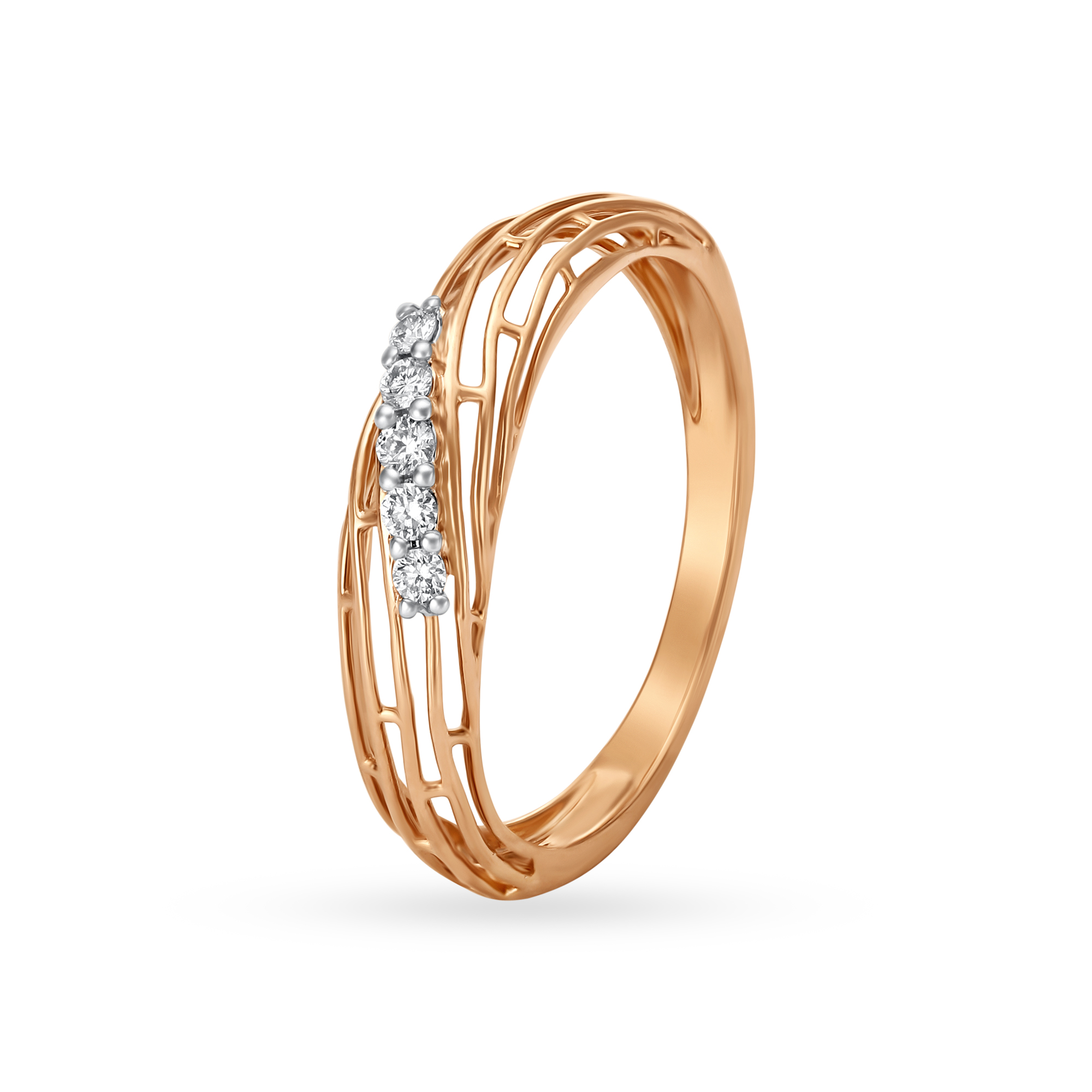 Buy 18KT Rose Gold Diamond Finger Ring at Best Price | Tanishq UAE