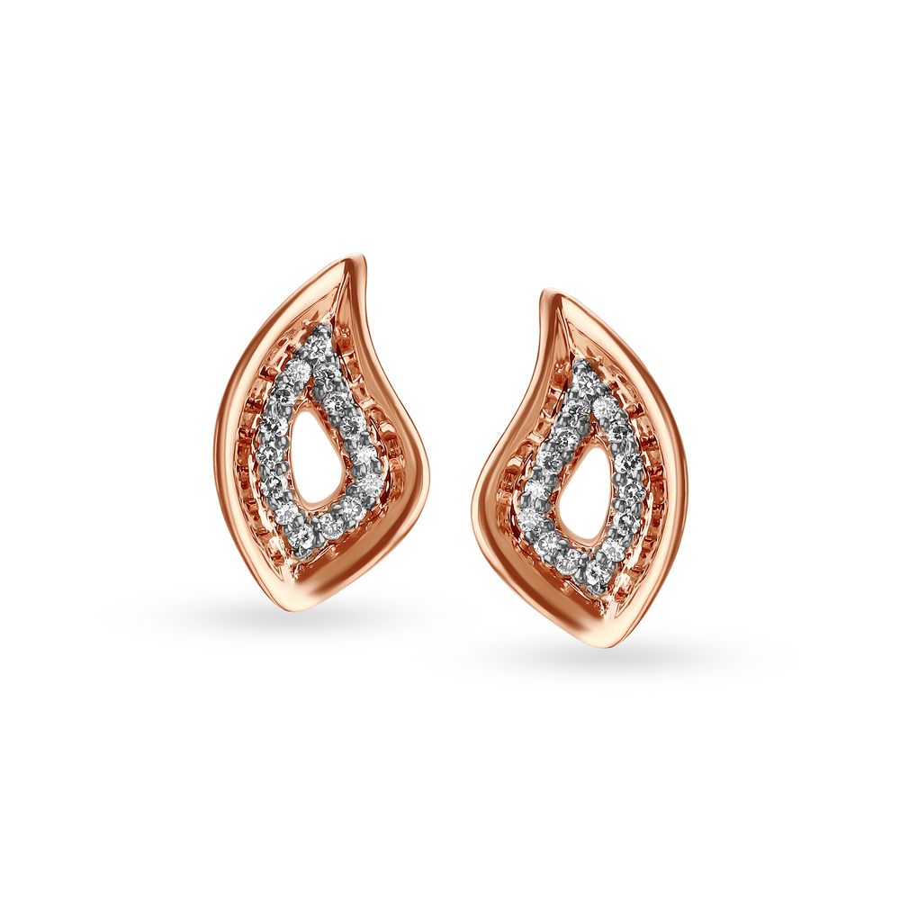 Buy Mia by Tanishq 18KT Rose Gold Diamond Stud Earrings at Best Price ...