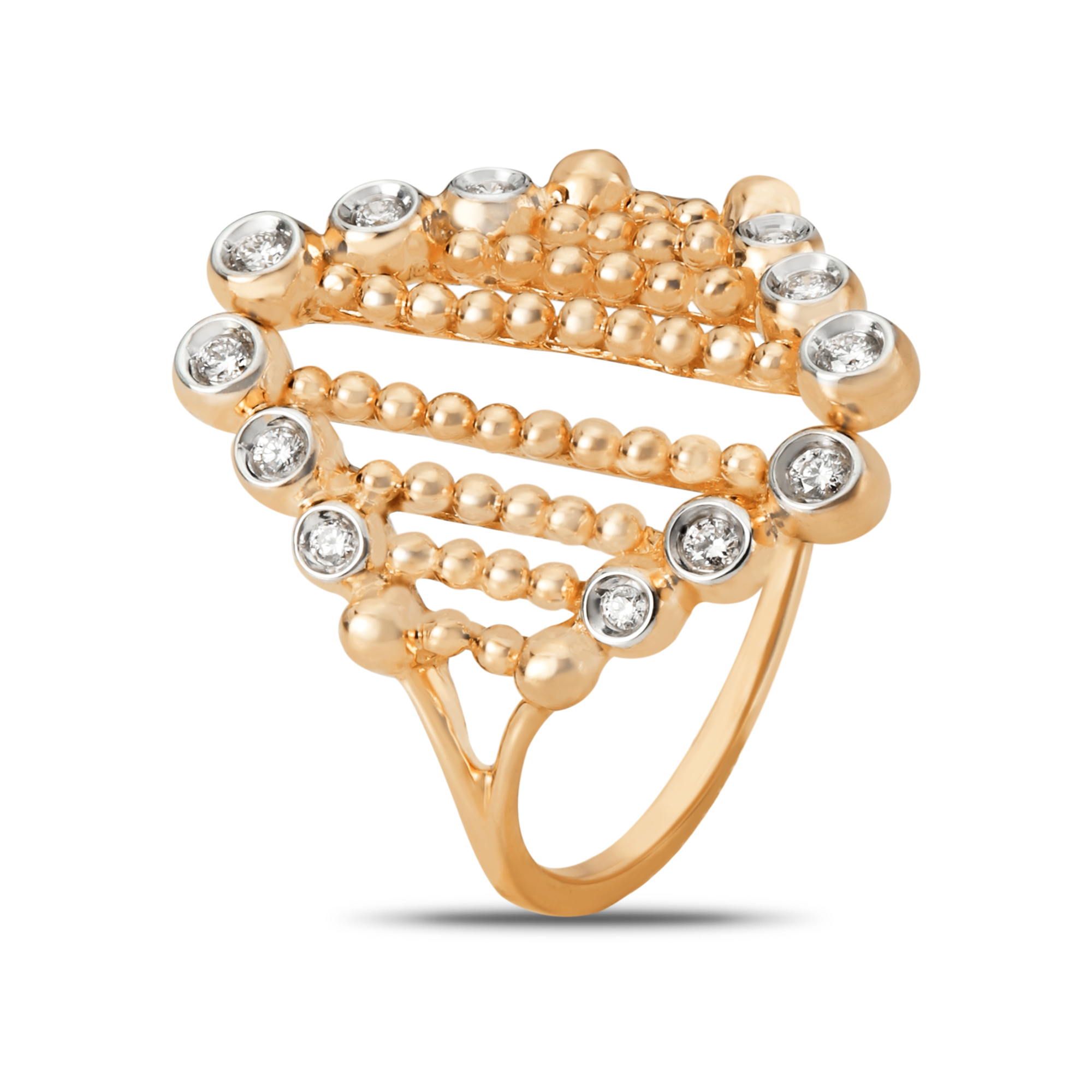 Buy Mia All-Rounders by Tanishq 18KT Yellow Gold Diamond Finger Ring ...
