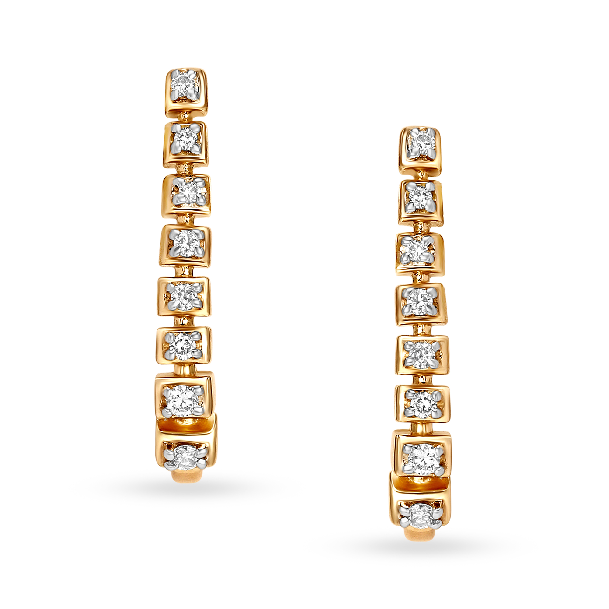 Buy Mia by Tanishq 18KT Yellow Gold Diamond Hoop Earrings at Best Price ...