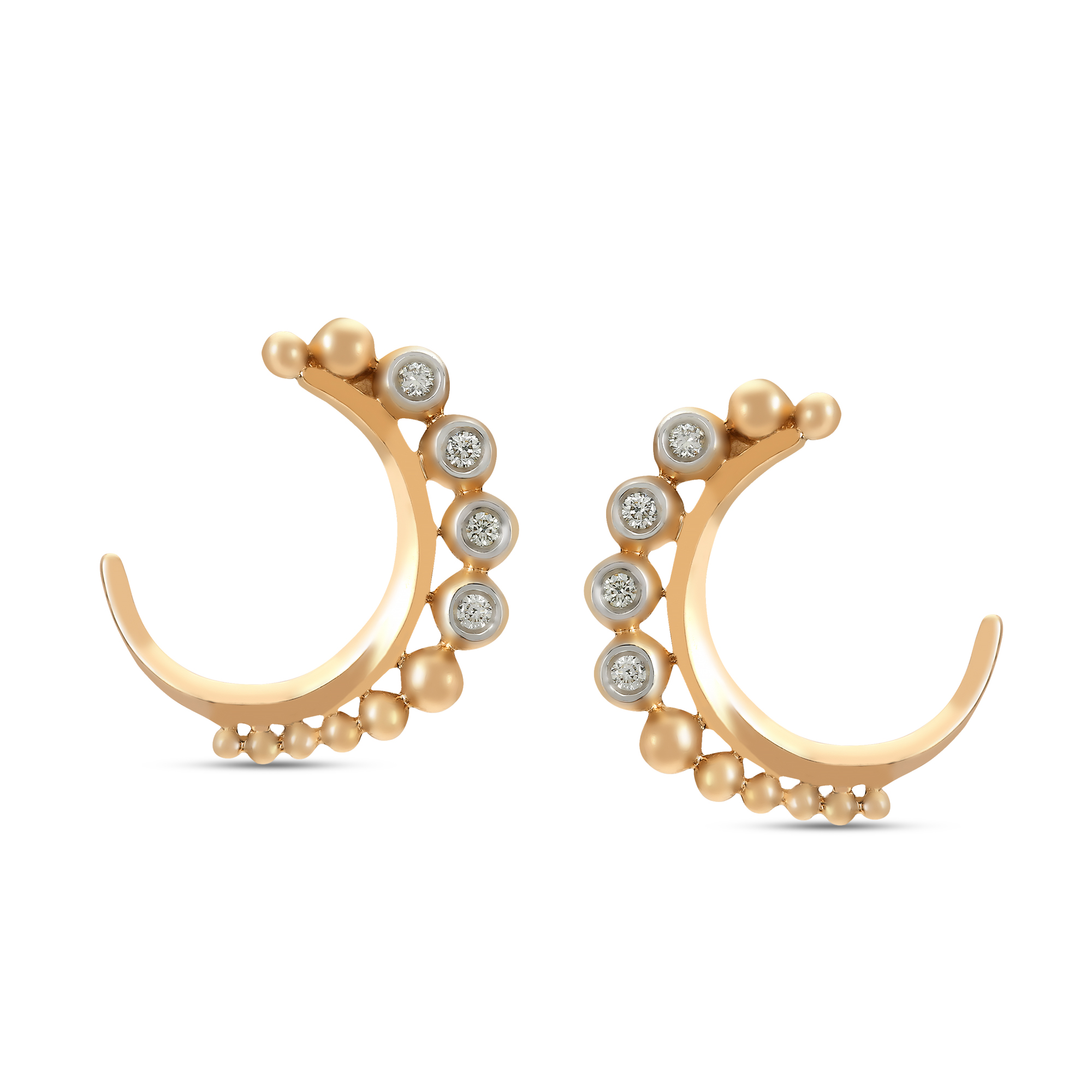 Buy Mia All-Rounders by Tanishq 18KT Yellow Gold Hoop Earrings with C ...