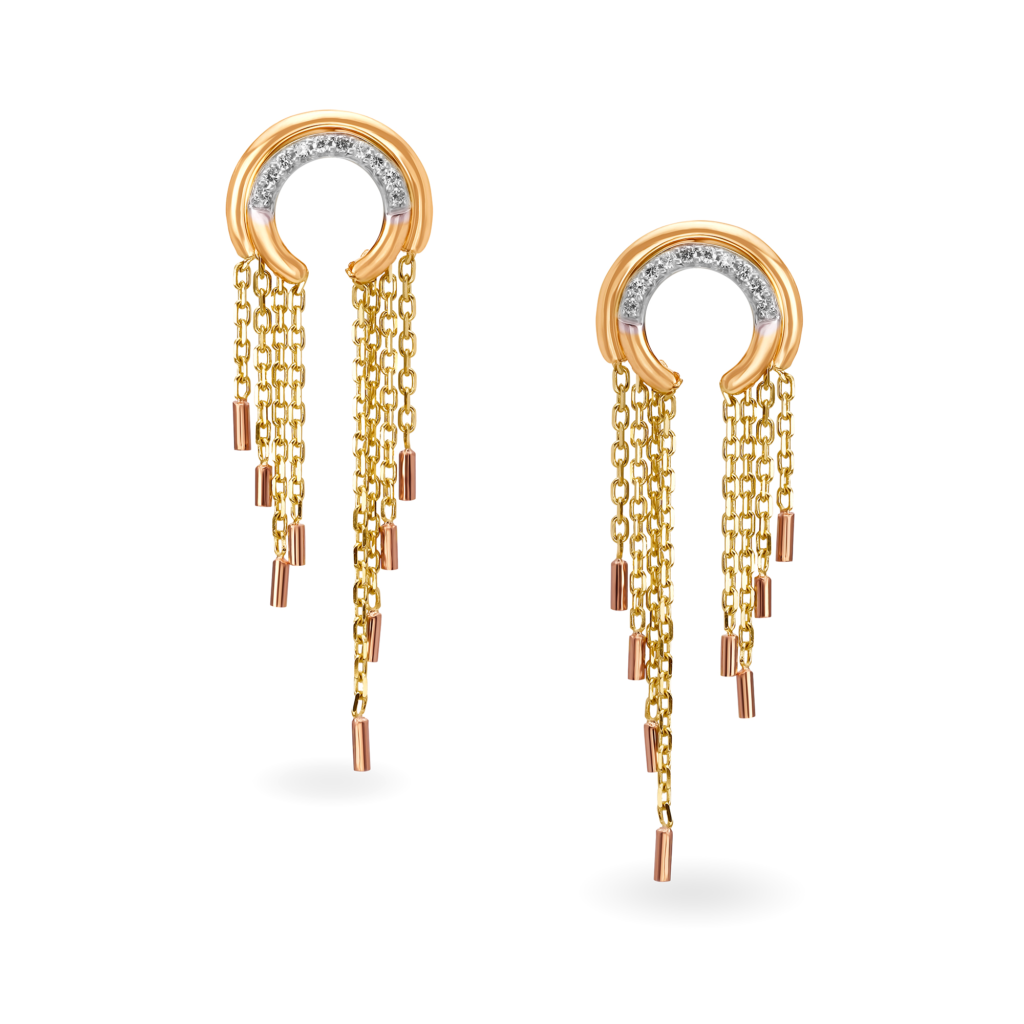Buy Mia by Tanishq 18KT Yellow Gold Diamond Drop Earrings at Best Price ...