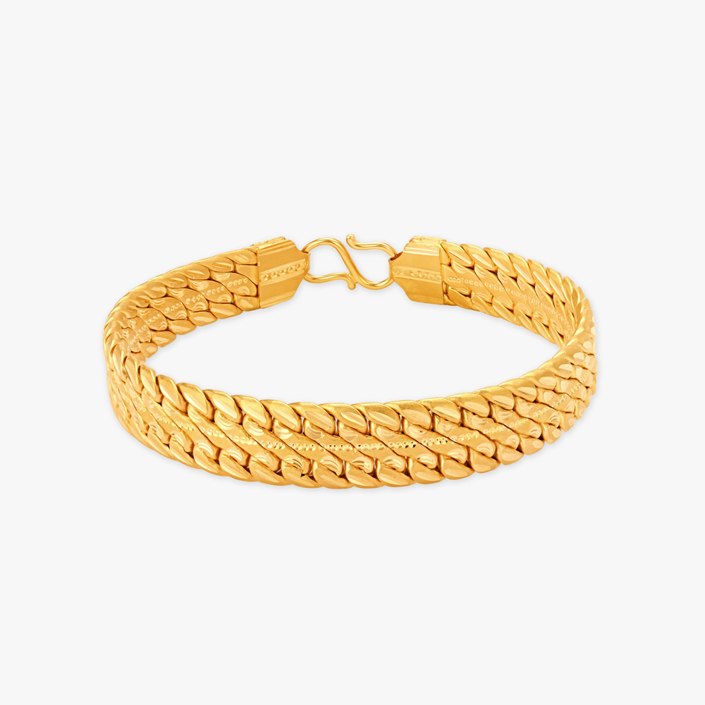 Tanishq Aveer Bracelet Buy Arrow Link Gold Bracelet For Men At