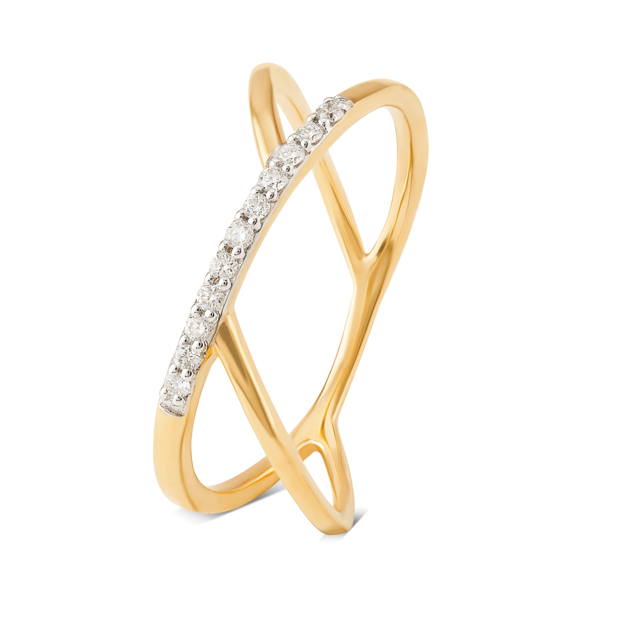 Buy Mia Glintz by Tanishq 18KT Yellow Gold And Diamond Finger Ring at ...
