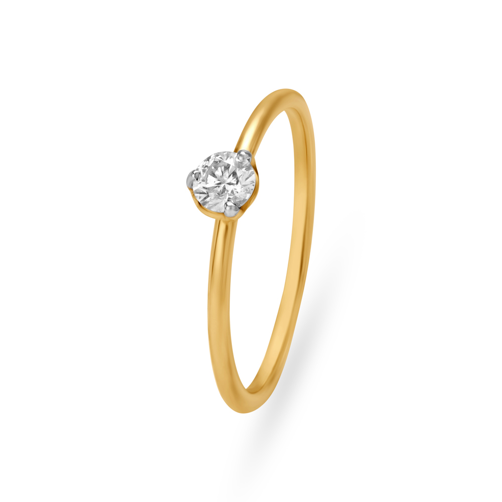 Buy 18KT Yellow Gold Finger Ring With Solitaire at Best Price | Tanishq UAE