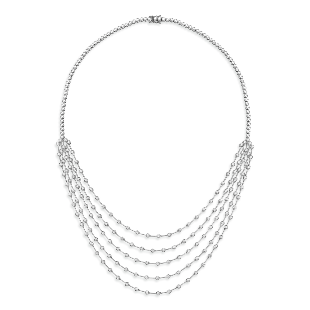 Multi layer diamond necklace on sale