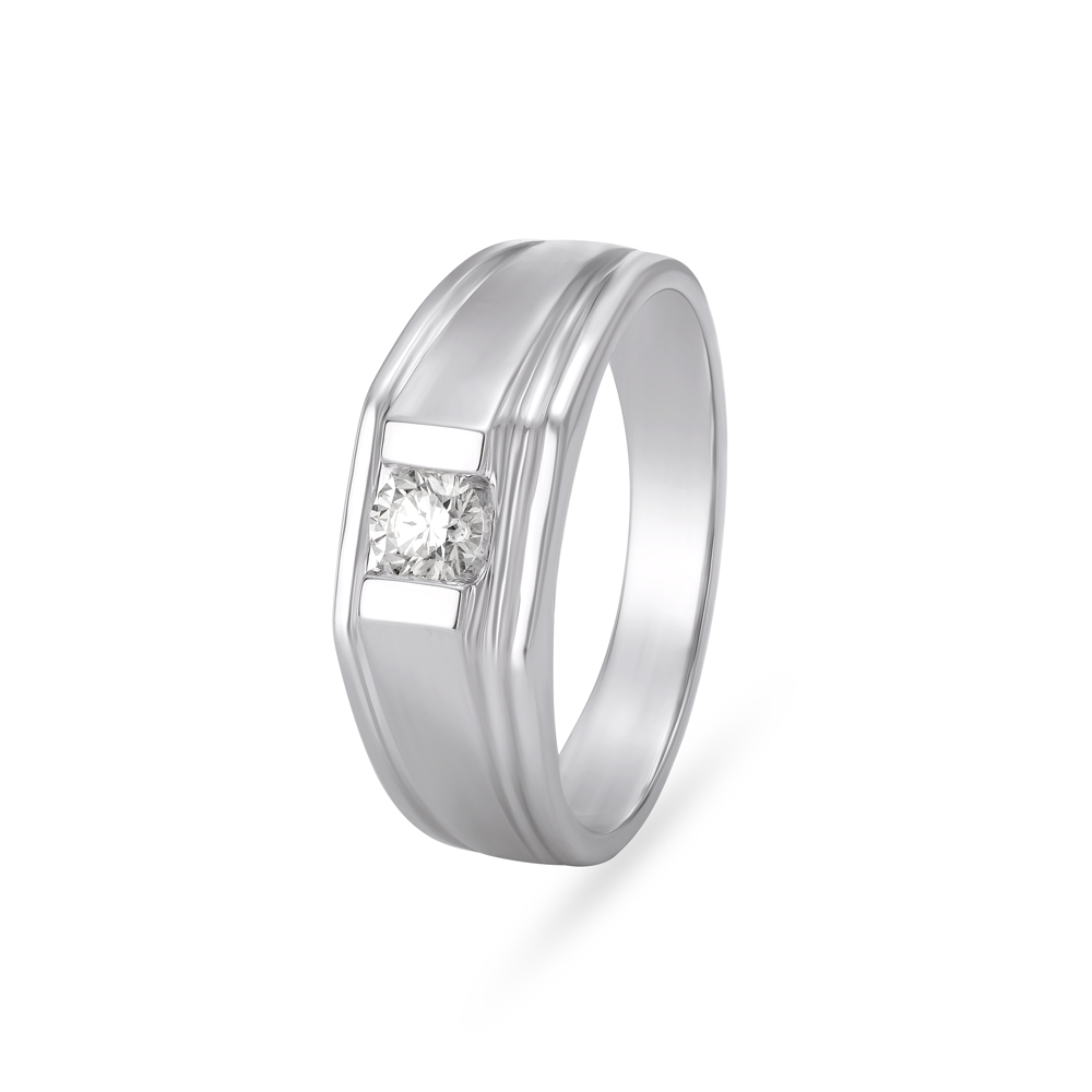 Buy Heart Motif White Platinum Finger Ring at Best Price | Tanishq UAE