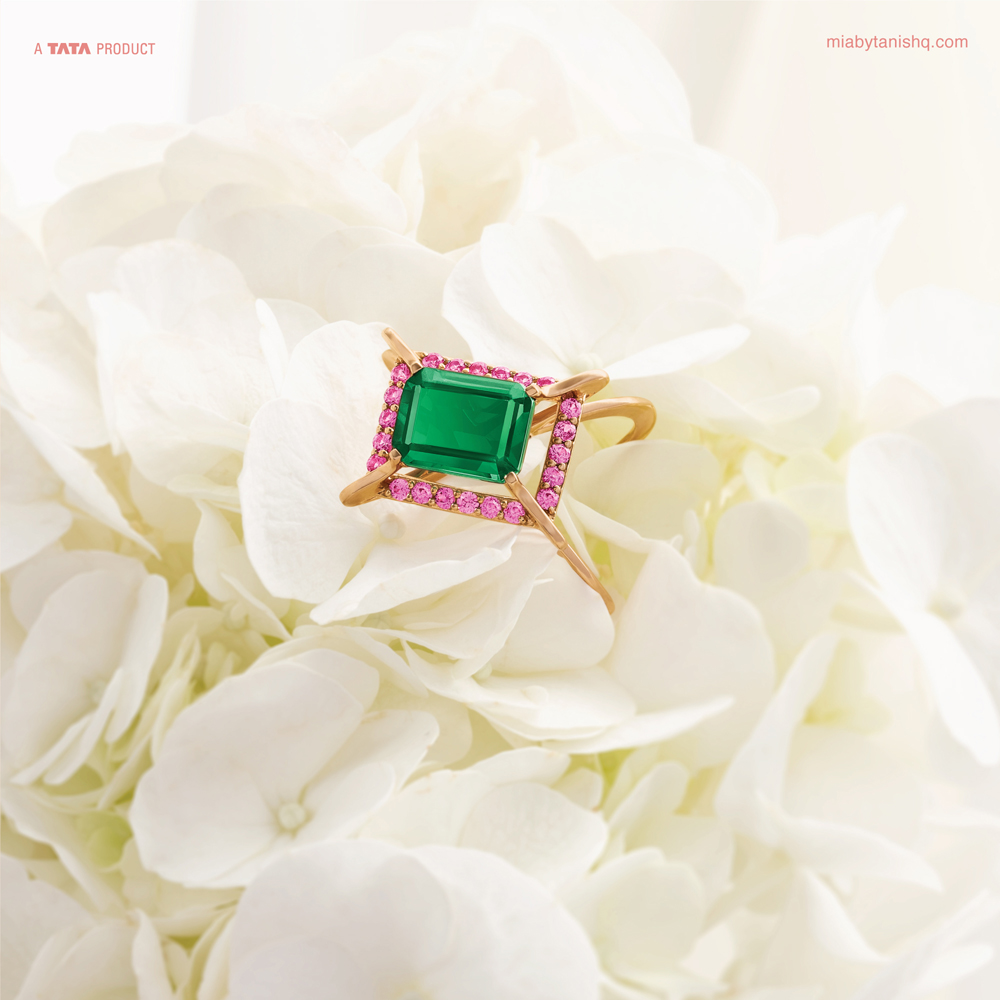Buy 18KT Rose Mai Tai Finger Ring at Best Price | Tanishq UAE