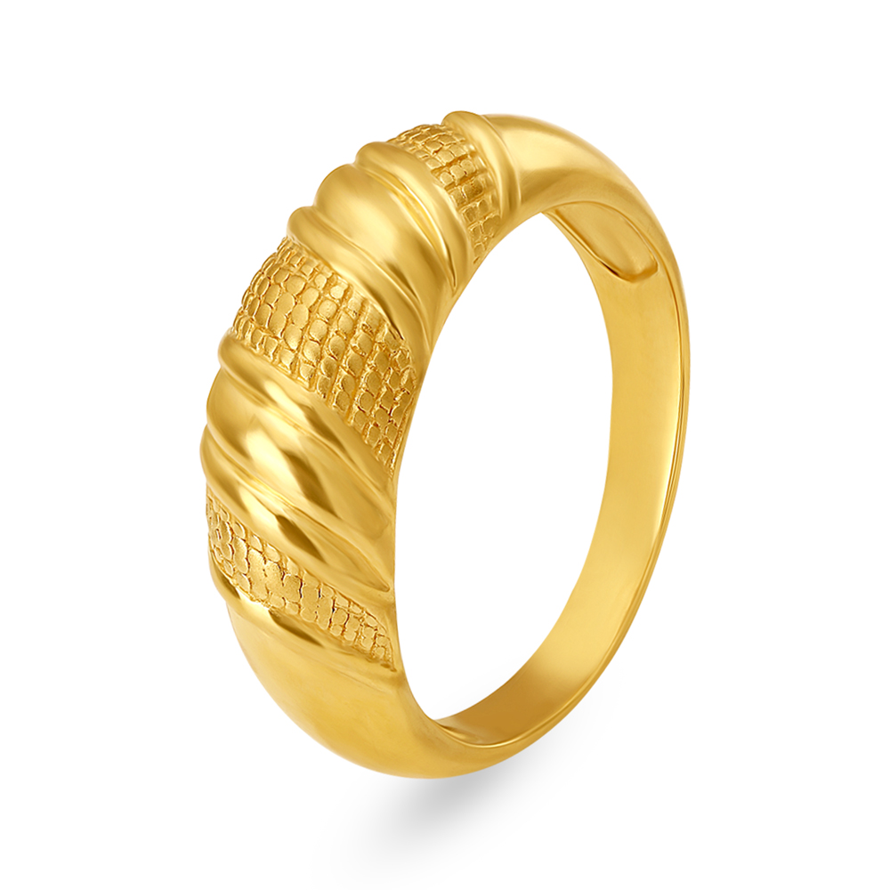Buy Bewitching 22 Karat Yellow Gold Twisted Design Finger Ring at Best ...