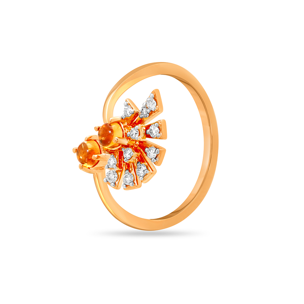 Buy 18 KT Rose Gold Amber Dandelions Ring at Best Price Tanishq UAE