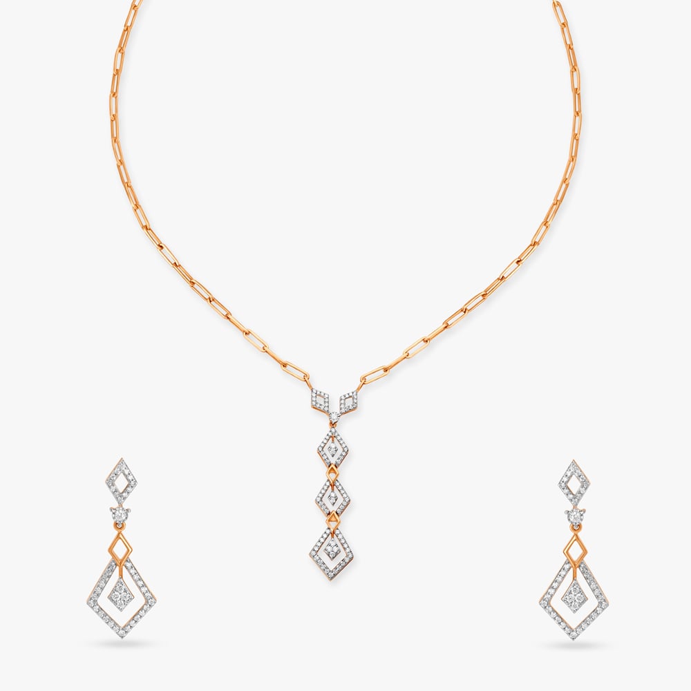 Buy Ravishing Radiant Diamond Necklace Set at Best Price Tanishq UAE
