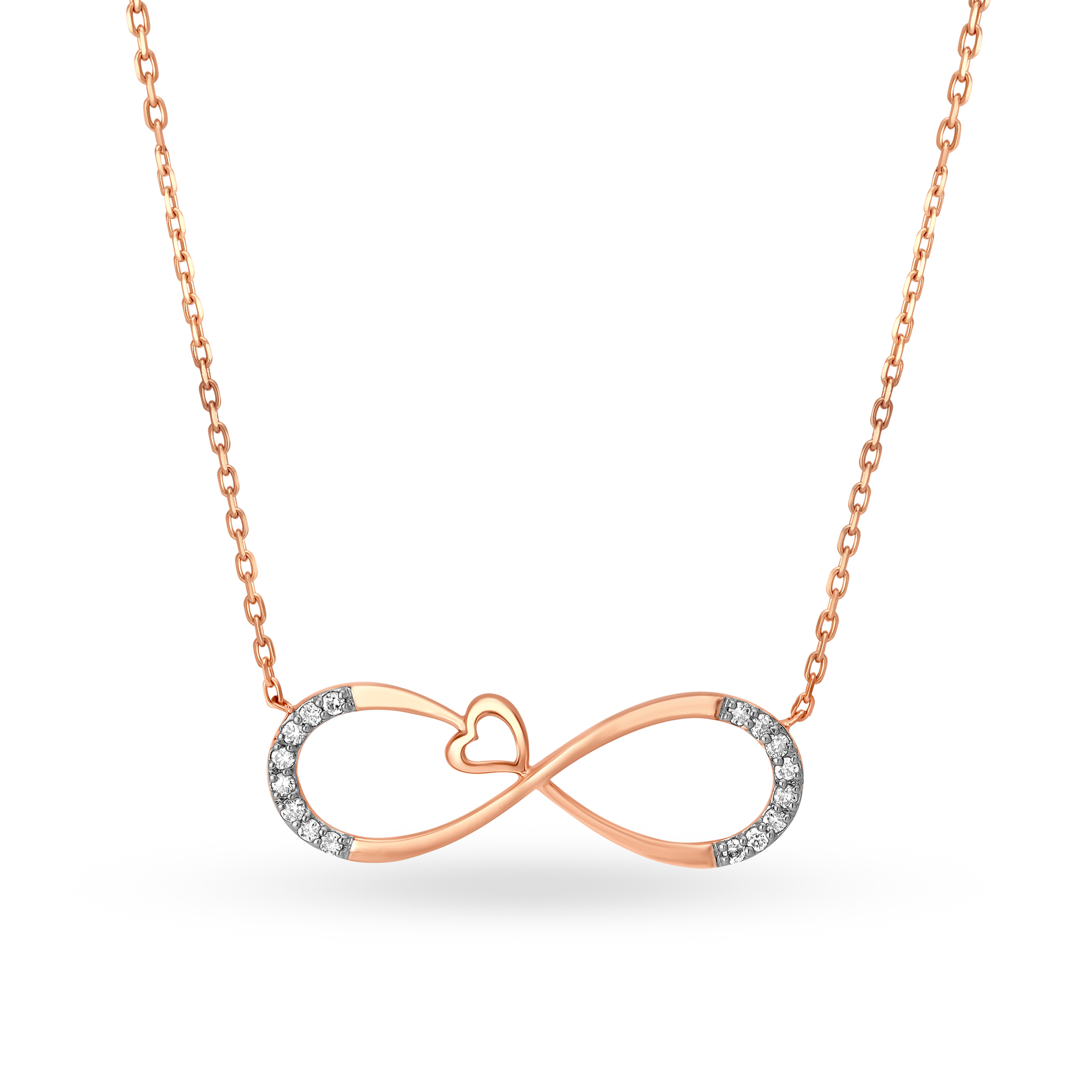 Buy 18KT Rose Gold Infinity Pendant With Chain at Best Price