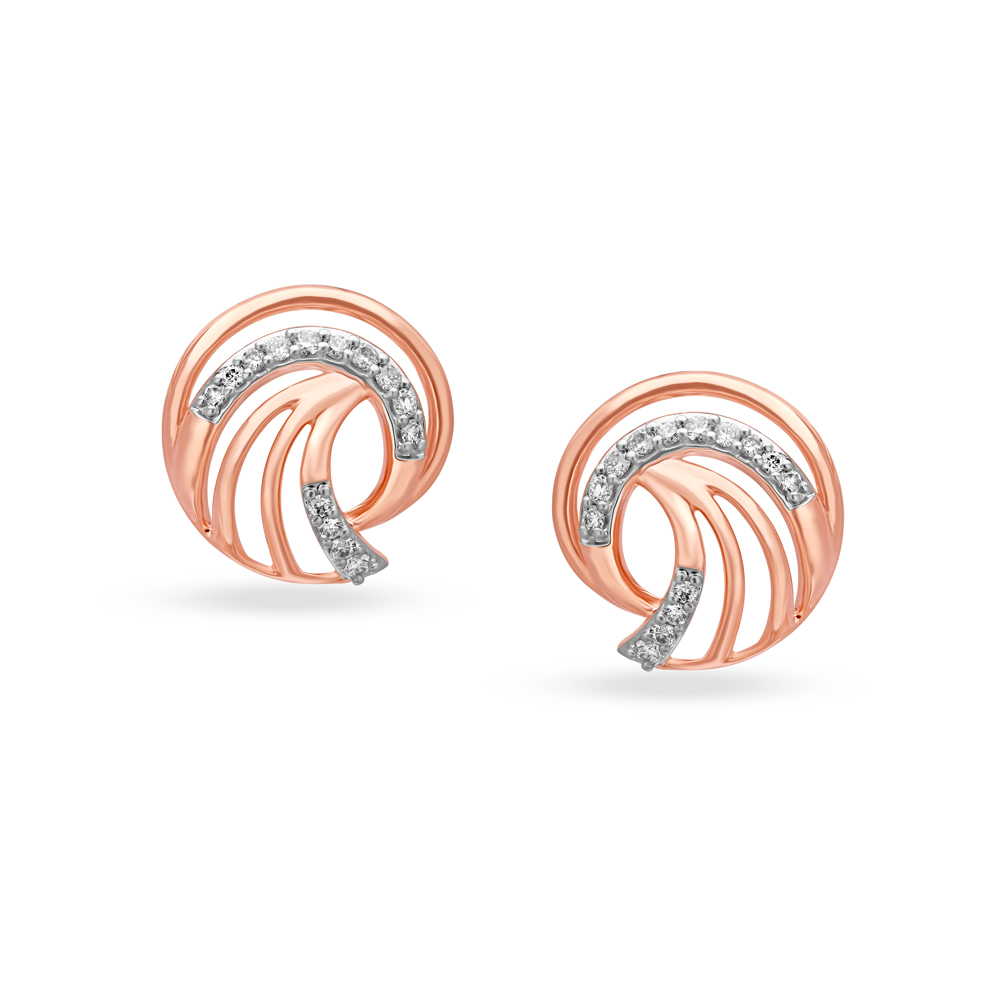 Buy Enticing Rose Gold and Diamond Circlet Stud Earrings at Best Price ...